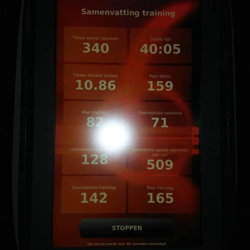 hometrainer calorieen per uur