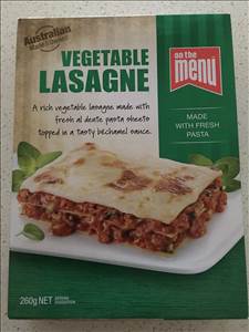 On The Menu Vegetable Lasagne