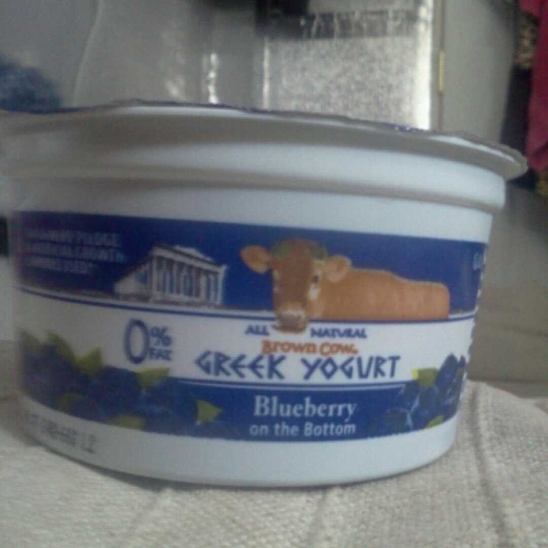Brown Cow All Natural Nonfat Greek Yogurt with Fruit On The Bottom - Blueberry