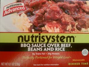 NutriSystem BBQ Sauce over Beef, Beans and Rice