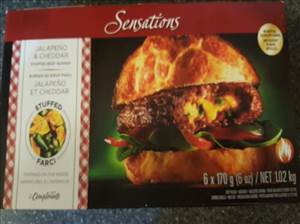 Sensations Jalapeño & Cheddar Stuffed Beef Burger