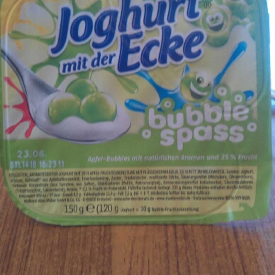 Müller Joghurt mit der Ecke Bubble Spass