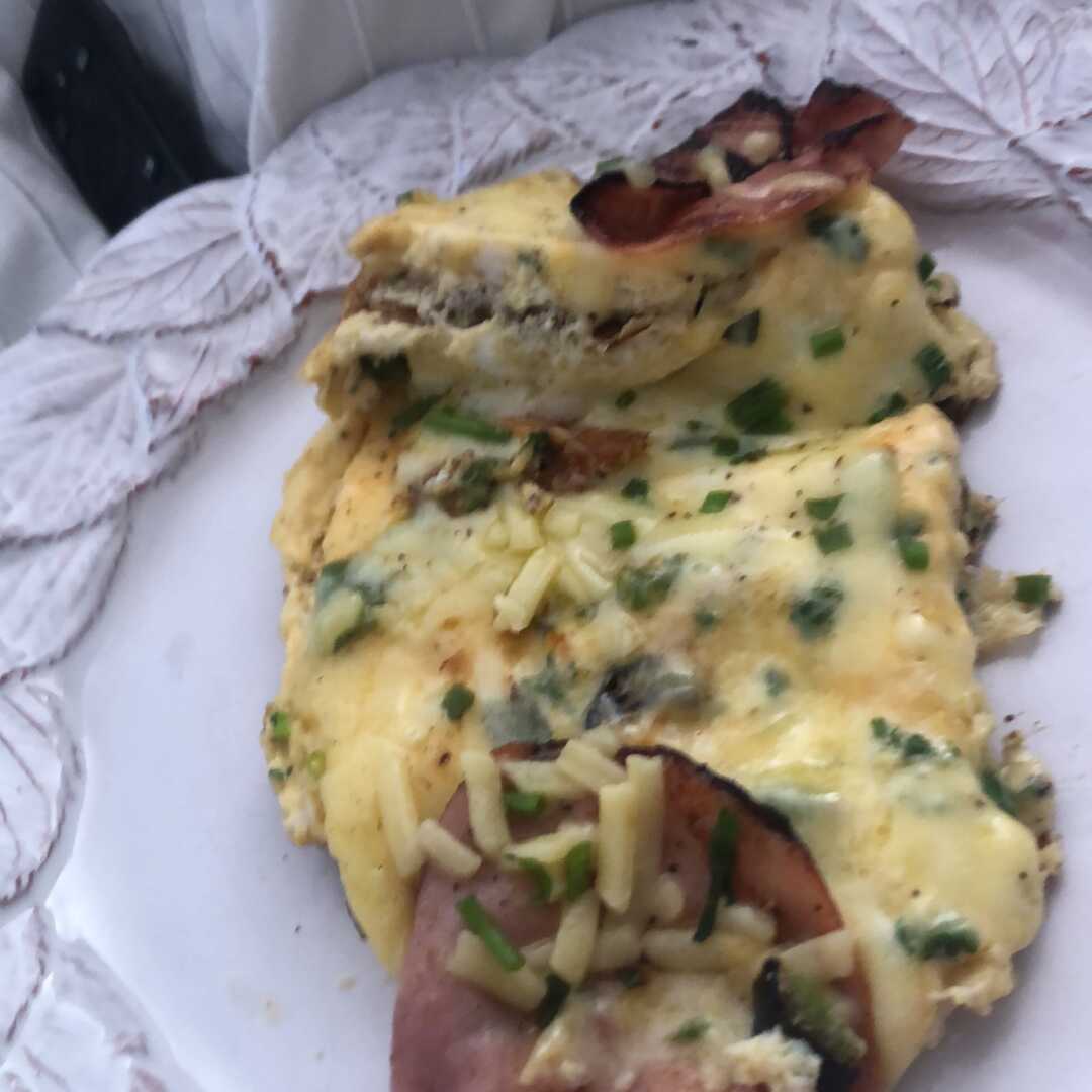 Egg Omelette or Scrambled Egg with Cheese and Ham or Bacon