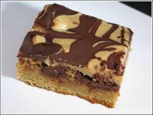 Brownie with Peanut Butter Fudge Icing