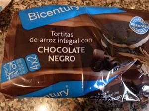 Bicentury Tortitas de Arroz Integral com Chocolate Negro (16,3 g)