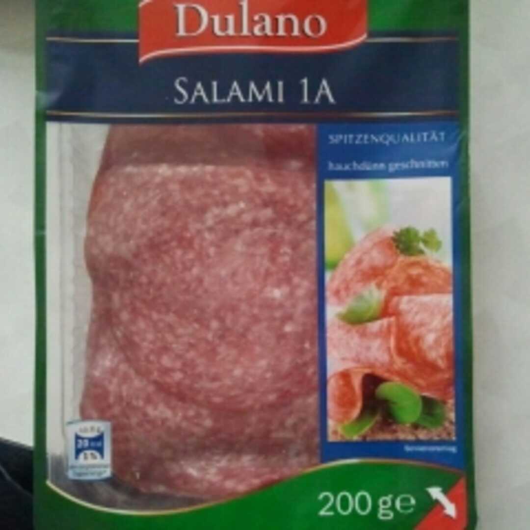 Kalorien in Dulano Salami 1A (6g) und Nährwertangaben