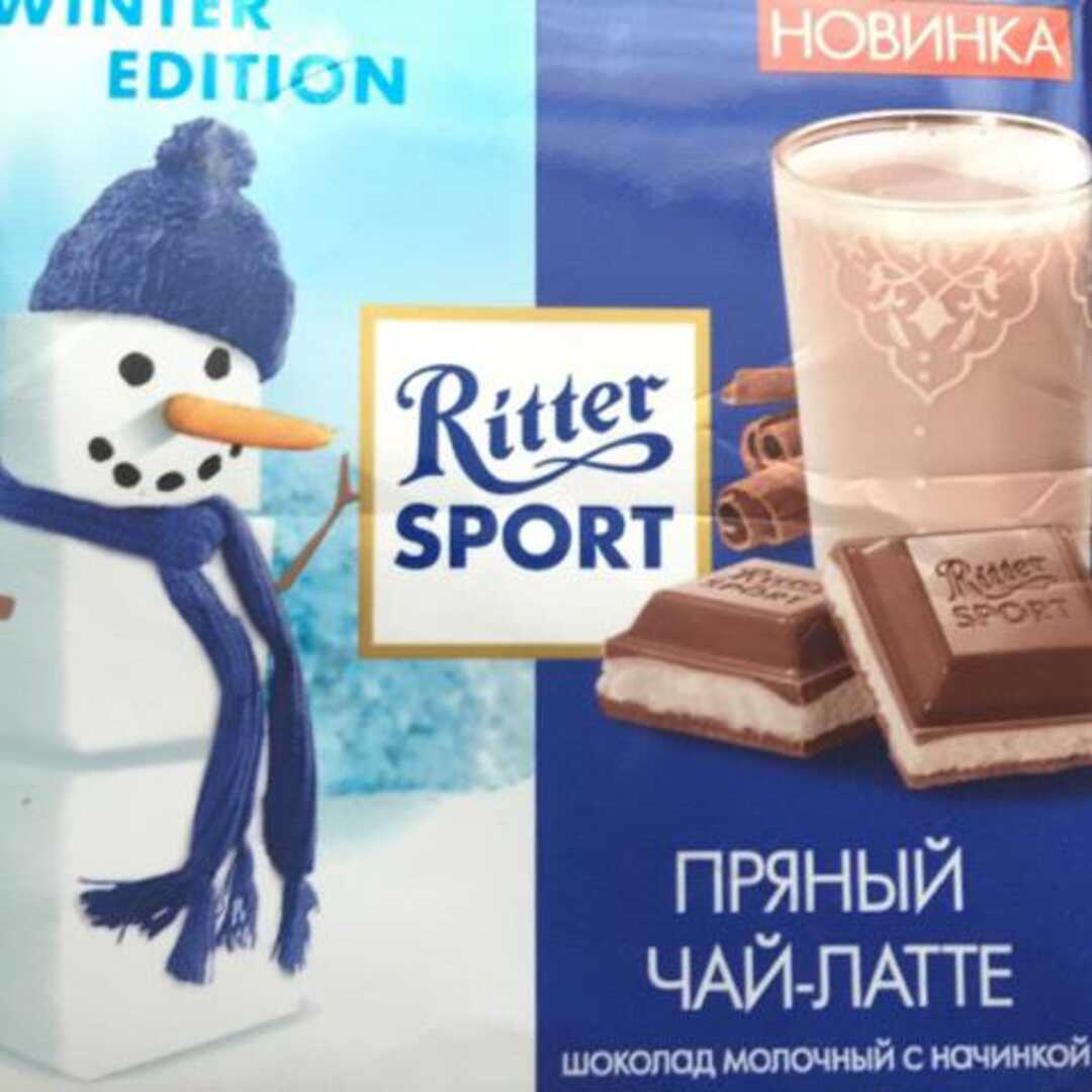 Ritter Sport Шоколад Молочный с Начинкой Пряный Чай-Латте Калории и Пищевая  Ценность