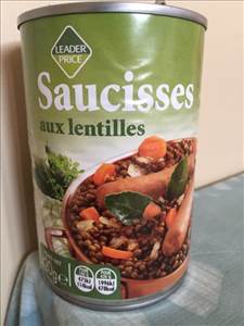 Leader Price Saucisses aux Lentilles