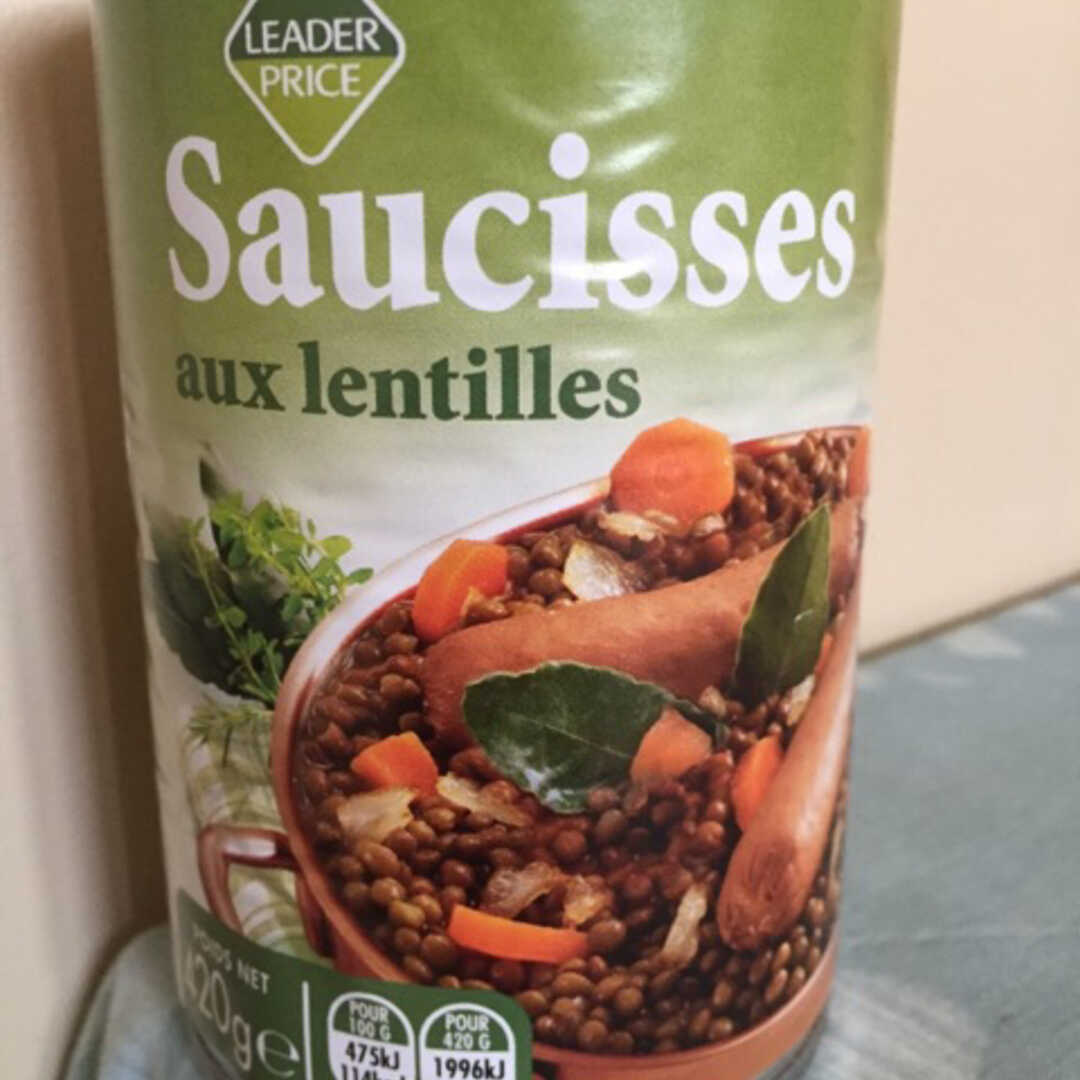 Leader Price Saucisses aux Lentilles