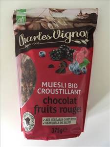 Charles Vignon Muesli Bio Croustillant Chocolat Fruits Rouges