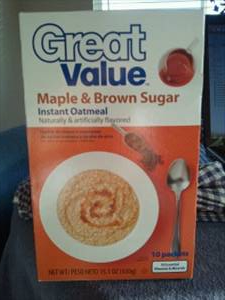 Great Value Maple & Brown Sugar Instant Oatmeal