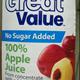 Great Value 100% Unsweetened Apple Juice