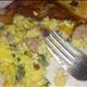 Egg Omelet or Scrambled Egg with Peppers, Onion and Ham