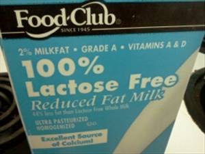 Food Club 100% Lactose Free Reduced Fat Milk
