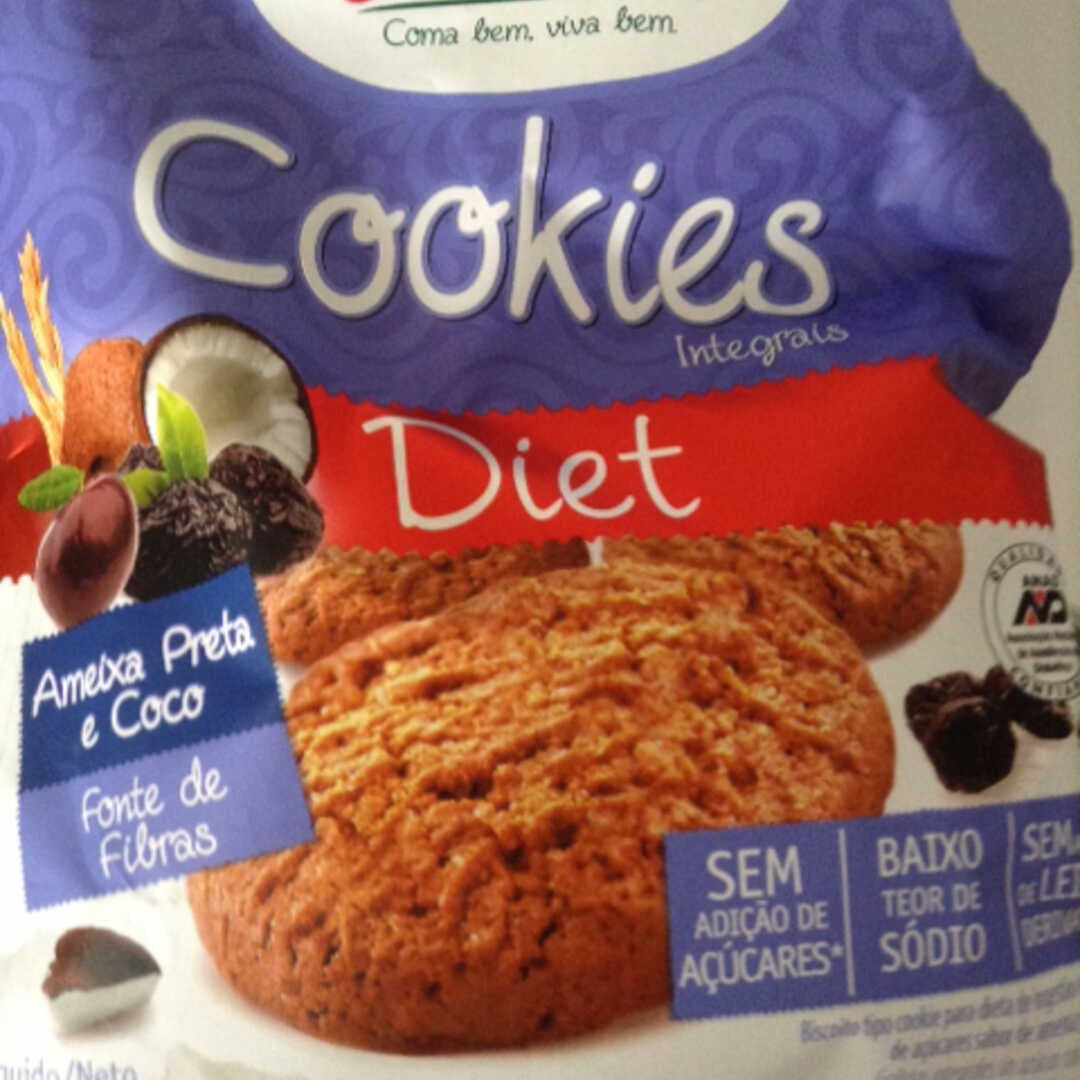 Jasmine Cookies Integrais Diet Ameixa Preta e Coco