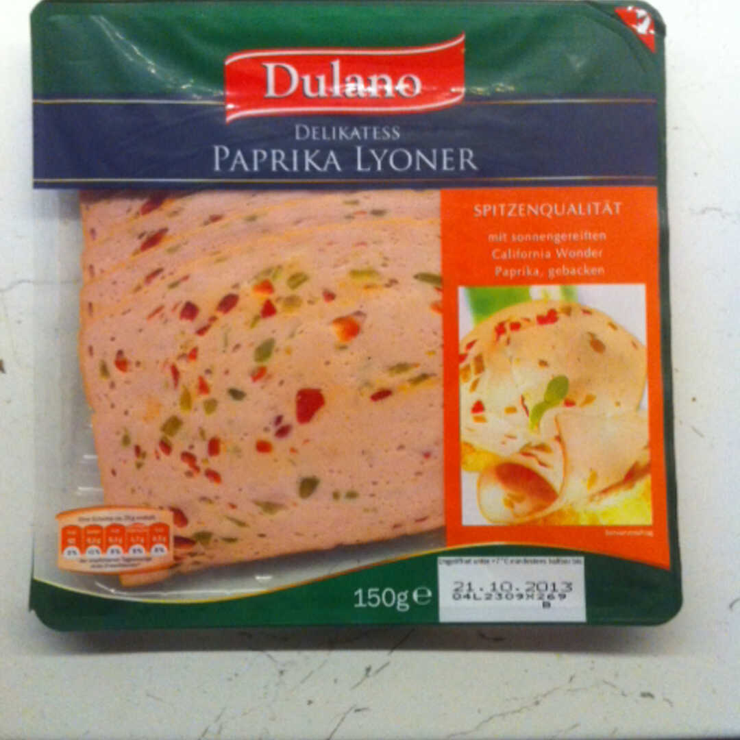 Kalorien und Nährwertangaben Paprika in Lyoner Dulano