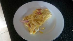 Egg Omelette or Scrambled Egg with Ham or Bacon