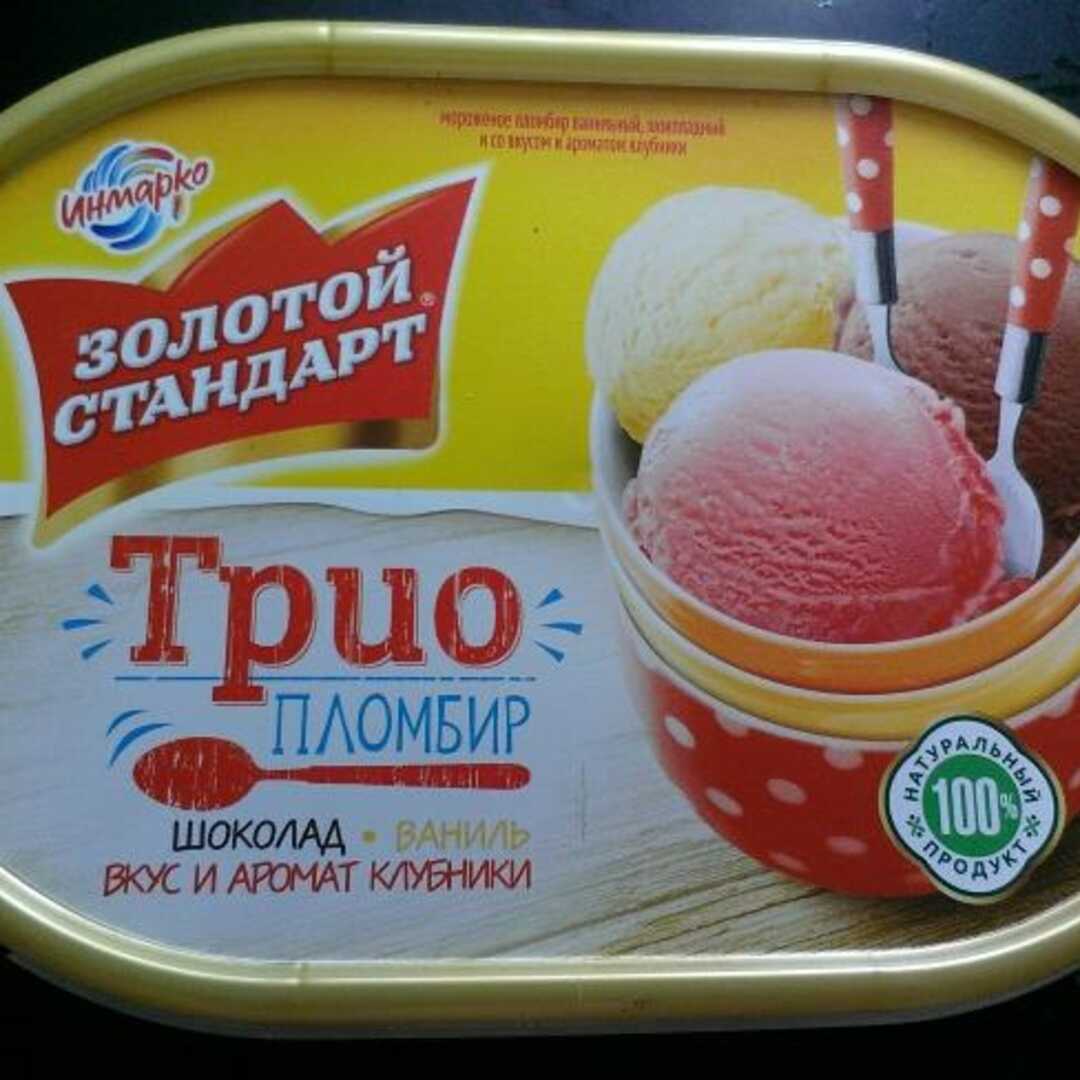 Золотой Стандарт Мороженое Пломбир Трио