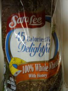 Sara Lee 45 Calories & Delightful 100% Whole Wheat with Honey Bread