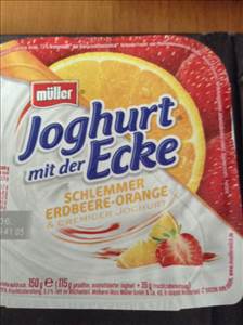 Müller Joghurt mit der Ecke Schlemmer Erdbeere-Orange