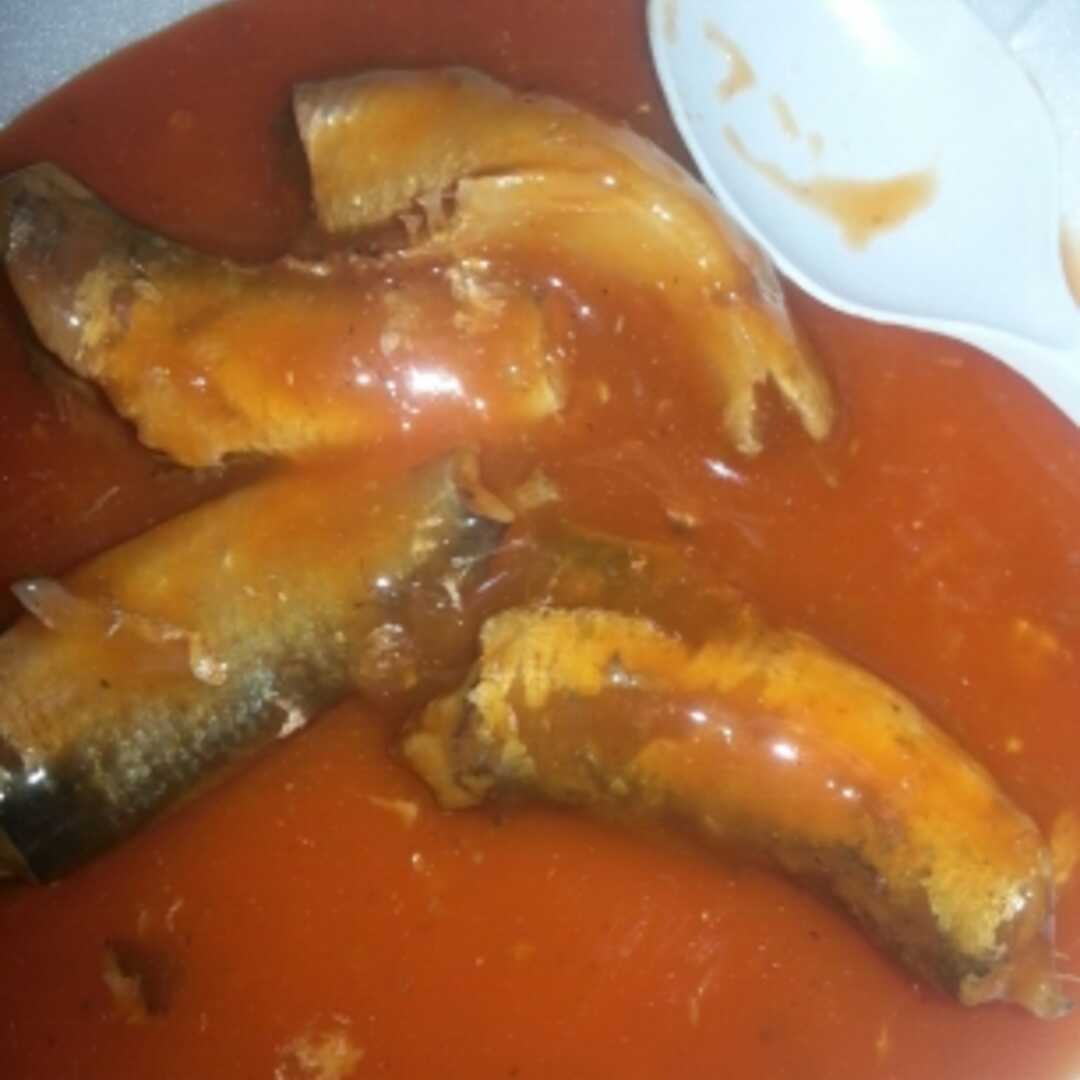 Sardine (Drained Solids with Bone In Tomato Sauce, Canned)