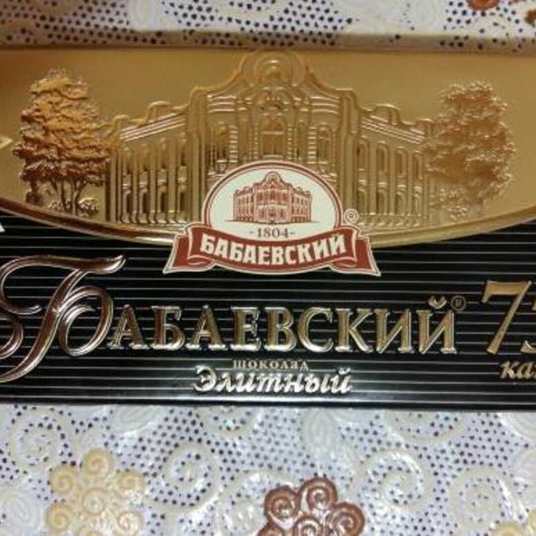 Бабаевский Шоколад Горький "Бабаевский" Элитный 75% Какао Калории и Пищевая Ценность