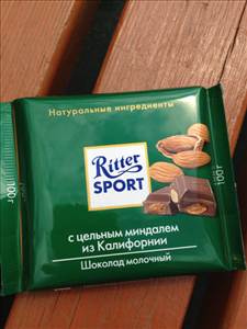 Ritter Sport Шоколад Молочный с Цельным Миндалем из Калифорнии