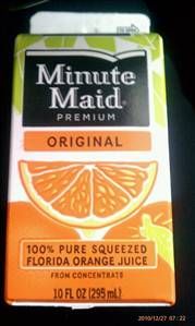 Burger King Minute Maid Orange Juice