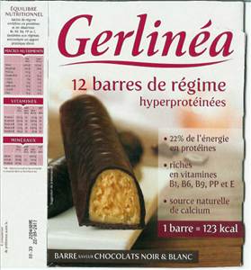 Gerlinéa Barre Saveur Chocolat Noir et Blanc