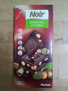 Auchan Chocolat Noir Noisettes Entières