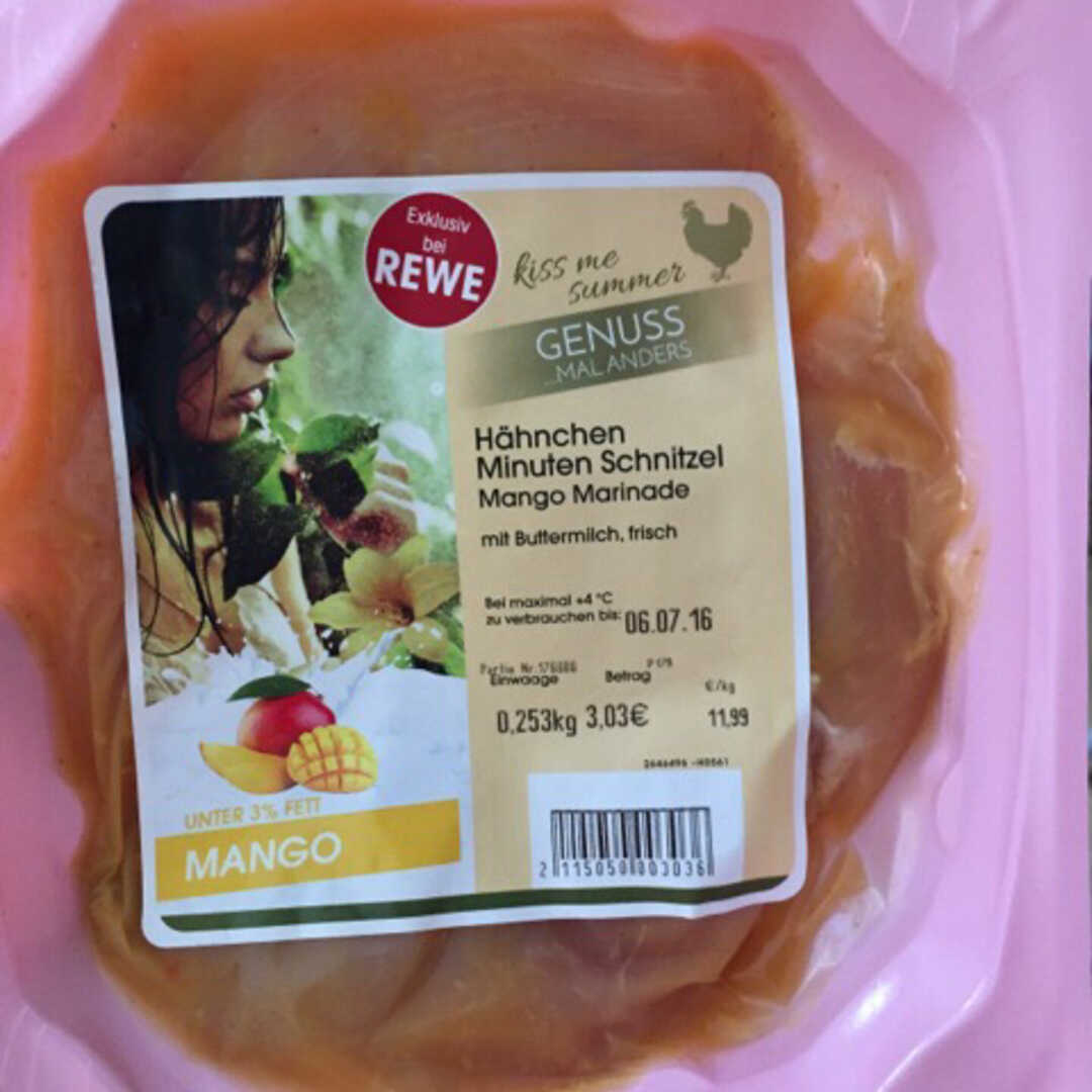 REWE Hähnchen Minuten Schnitzel Mango Marinade