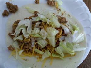 Soft Taco with Beef, Cheese and Lettuce