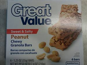 Great Value Chewy Granola Bars - Peanut Sweet & Salty