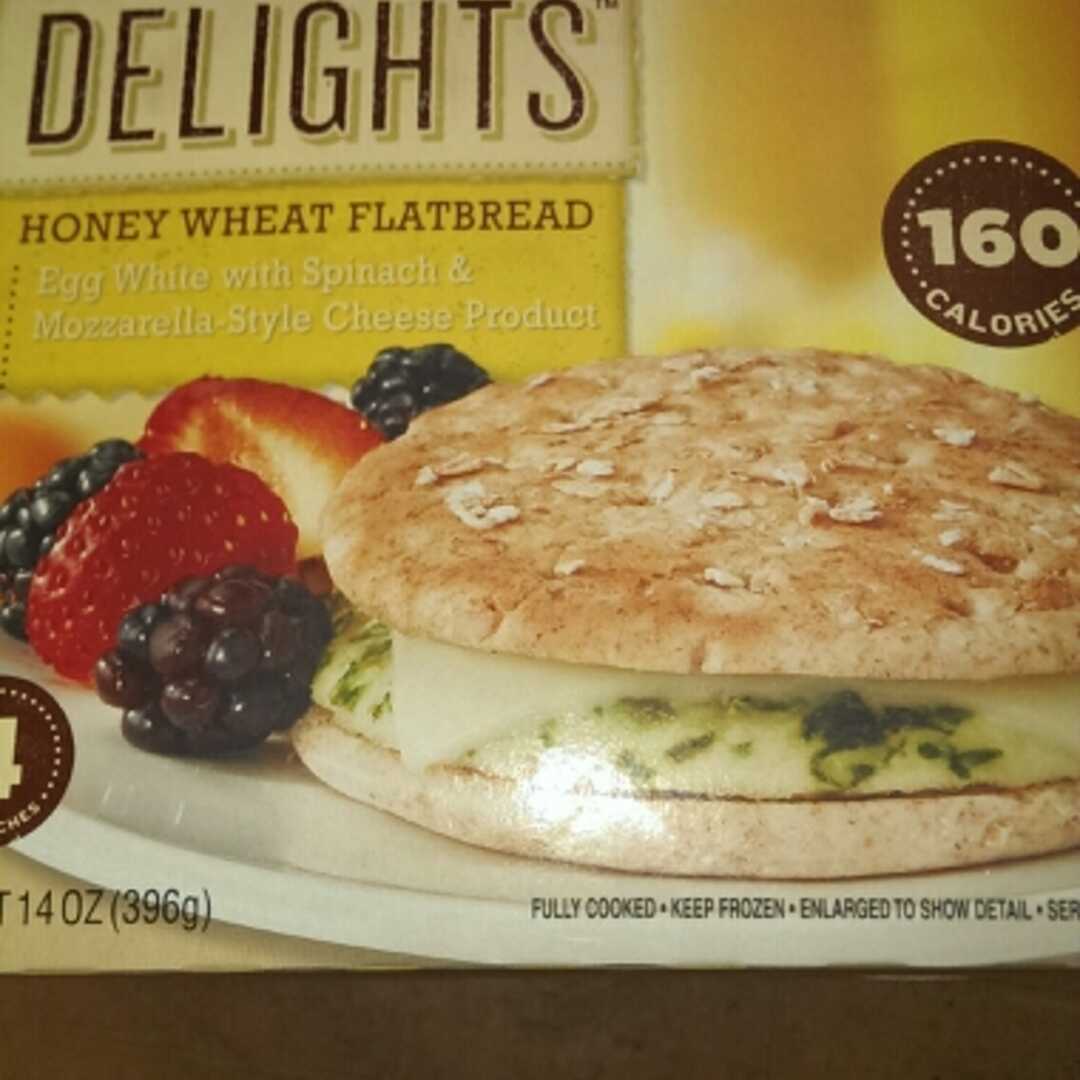Jimmy Dean D-Lights Honey Wheat Flatbread: Egg White with Spinach & Mozzarella-Style Cheese