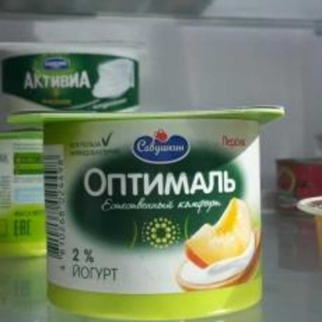 Савушкин Продукт Йогурт Оптималь Персик 2%