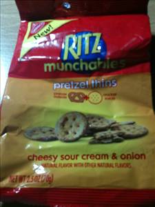 Nabisco Ritz Munchables Pretzel Crisps - Cheesy Sour Cream and Onion