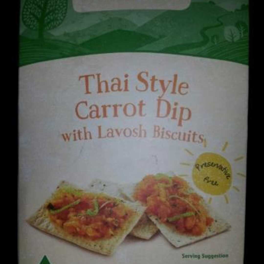 Macro Thai Style Carrot Dip with Lavosh Biscuits