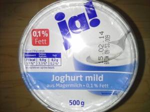 Ja! Joghurt Mild aus Magermilch 0,1% Fett