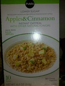 Publix Instant Oatmeal - Lower Sugar Apples & Cinnamon