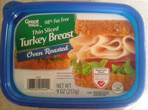 Great Value 98% Fat Free Deli Sliced Oven Roasted Turkey Breast