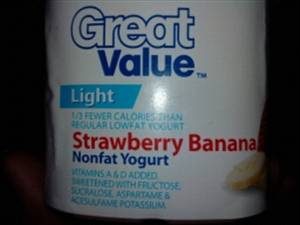 Great Value Light Nonfat Yogurt - Strawberry Banana