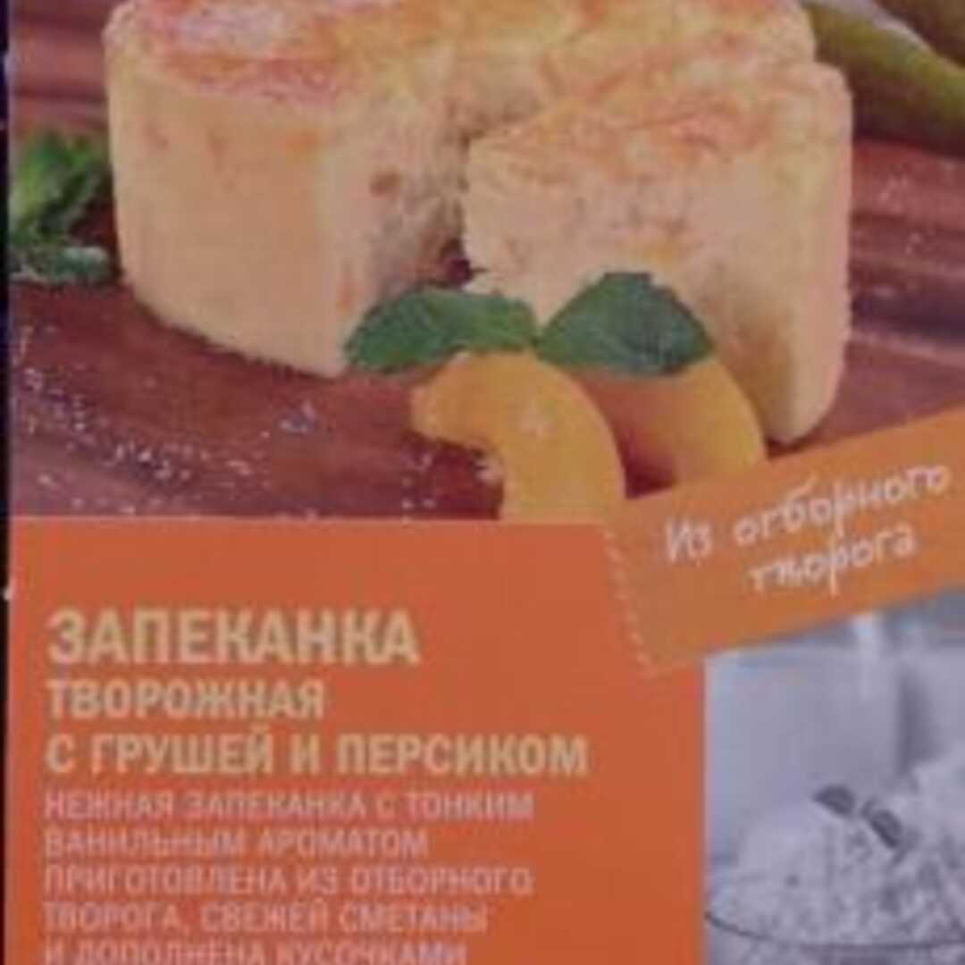 Азбука Вкуса Запеканка Творожная с Грушей и Персиком Калории и Пищевая  Ценность