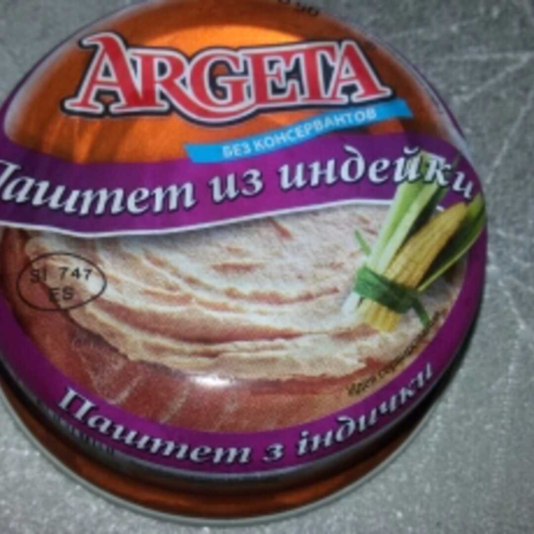 Argeta Паштет из Индейки Калории и Пищевая Ценность