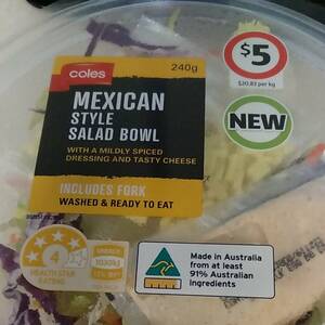 Coles Mexican Style Salad Kit