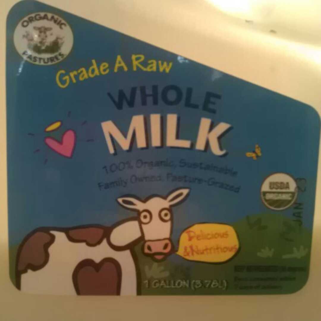 Organic Pastures Grade A Raw Whole Milk