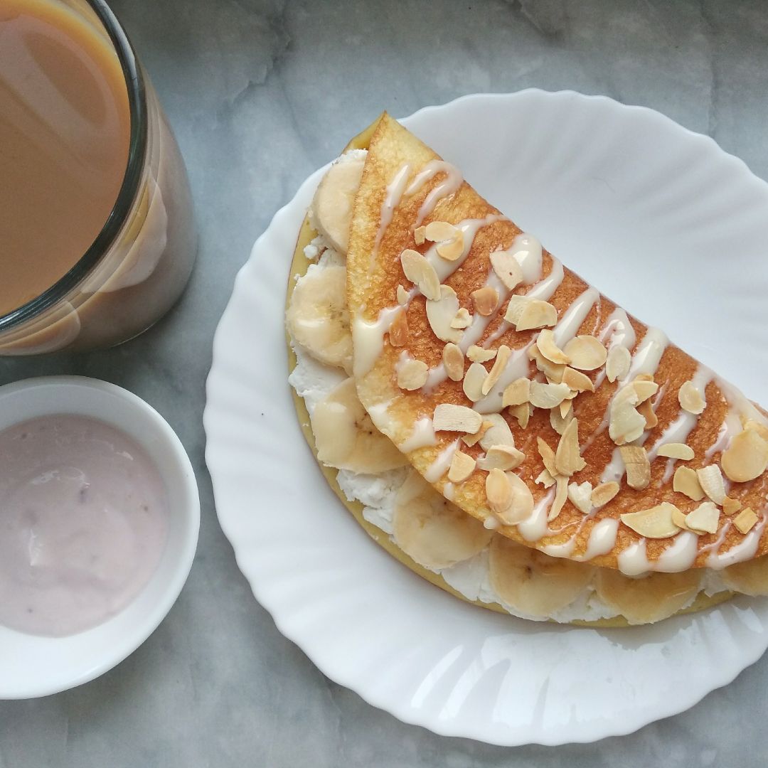 Блины с бананом и сгущенкой