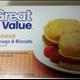 Great Value Sausage, Egg & Cheese Biscuit Sandwiches