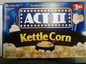 Act II Kettle Corn Microwave Popcorn