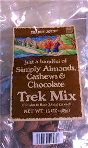 Trader Joe's Simply Almonds, Cashews & Chocolate Trek Mix