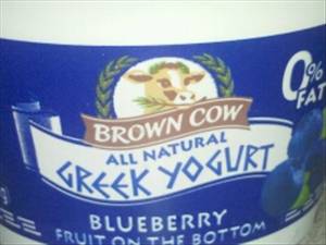 Brown Cow 0% Fat All Natural Greek Yogurt - Blueberry